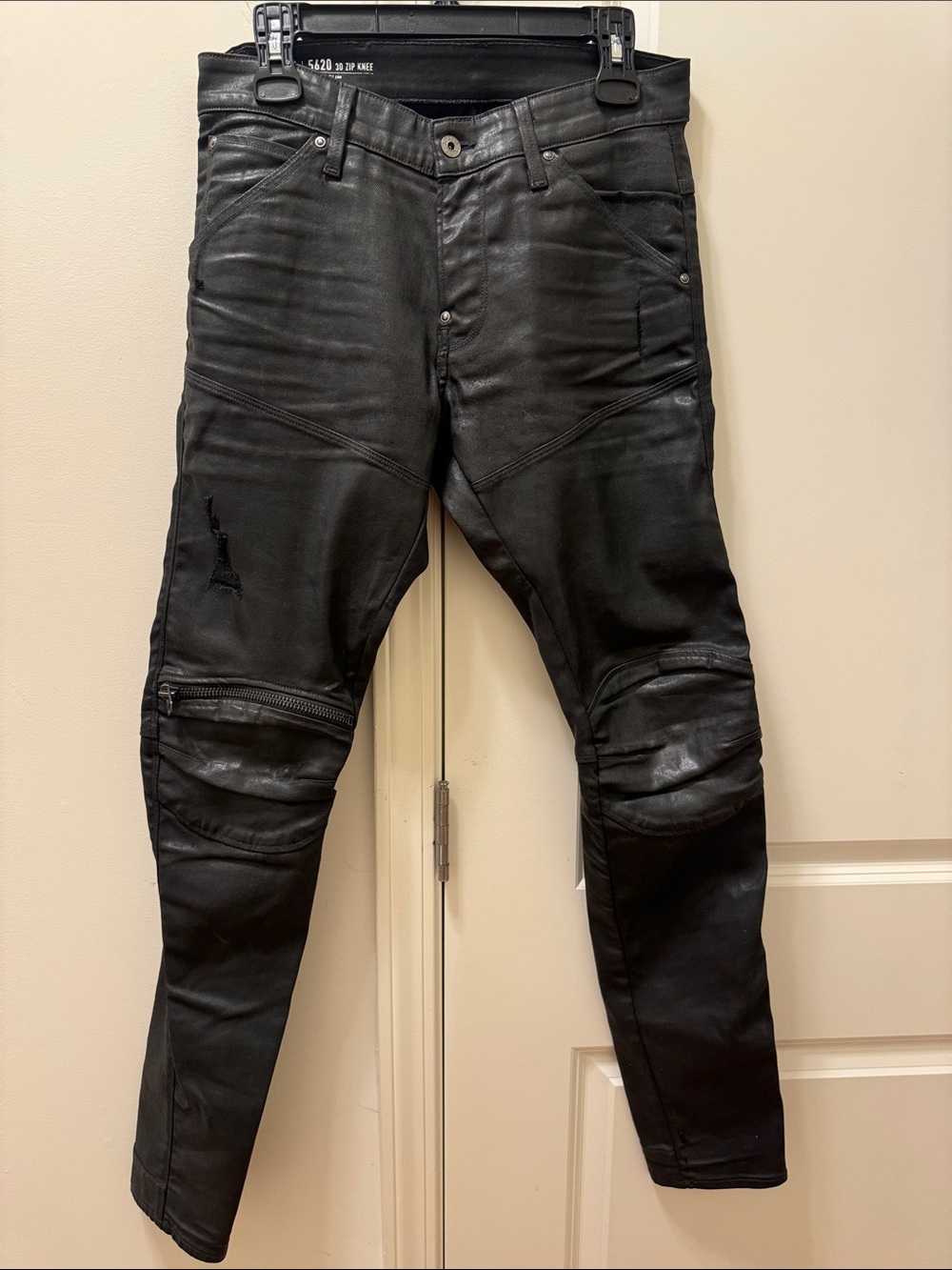 Raw Men Skinny Coated distressed Jeans Pants
